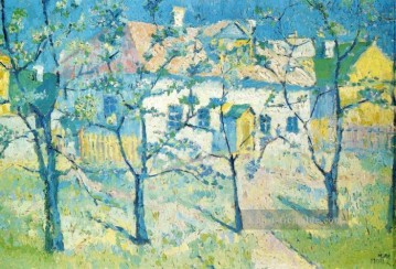  malewitsch - Frühlingsgarten in Blüte 1904 Kazimir Malewitsch Bäume